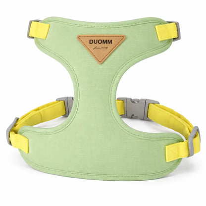 Green padded wrap harness with adjustable straps for small dogs